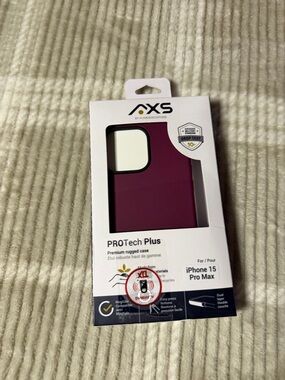PROTech Plus Rugged iPhone 15 Pro Max Case - Deep Burgundy